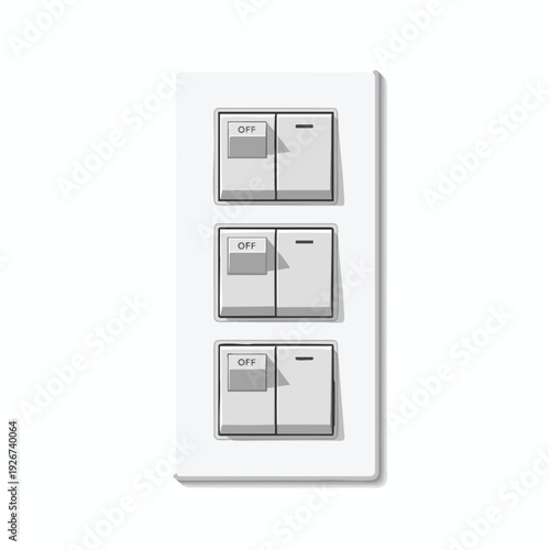 Modern Three Gang Electrical Wall Switch Panel for Home or Office