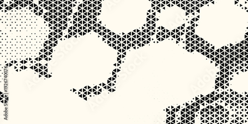 Triangle Shapes Vector Abstract Geometric Technology Background. Radial Composition Halftone Frame Triangular Retro Simple Pattern. Minimal Style Dynamic Tech Wallpaper