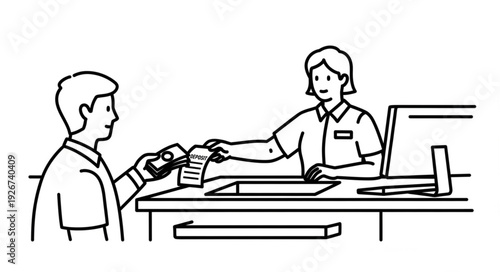 Man Handing Over Documents to Woman.