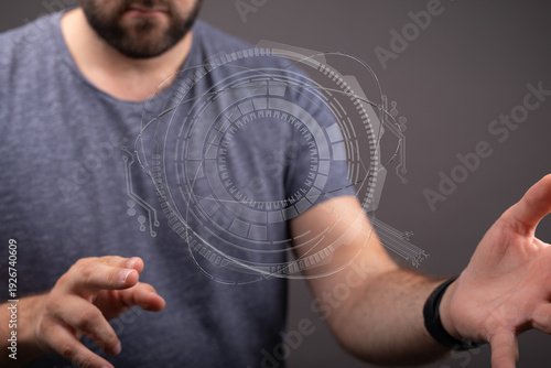 Person interacting with a f...