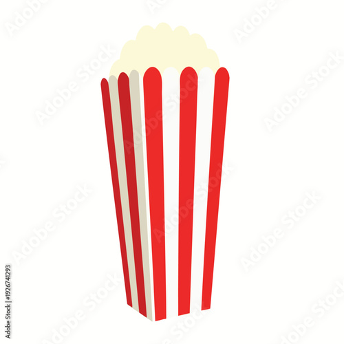 Bright Classic Popcorn in a Red and White Striped Container for Movie Nights and Snack Time