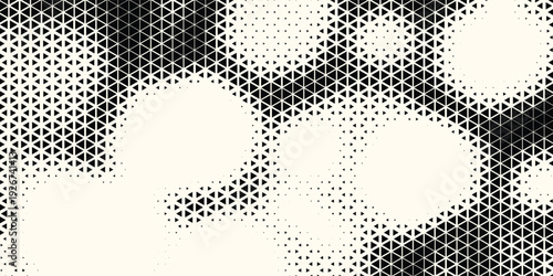 Triangle Shapes Vector Abstract Geometric Technology Background. Radial Composition Halftone Frame Triangular Retro Simple Pattern. Minimal Style Dynamic Tech Wallpaper