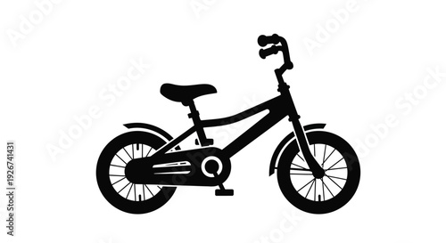Black bicycle outline against a white background a stark silhouette