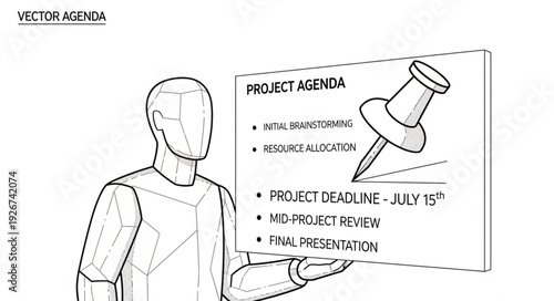 Man Presenting Project Agenda on Board.