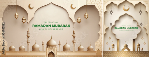 elegant islamic ramadan celebration background, Ramadhan kareem background for banner & social media template