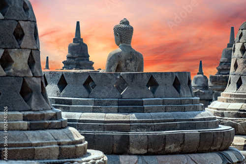Borobudur temple in Java Indonesia - Buddhist temple
