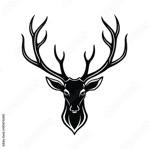 large deer antler silhouette