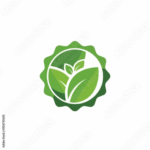 Green Leaf Emblem Logo Design.