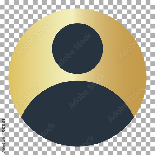 Gold membership icon. Default avatar profile icon. Membership icon. Social media user image. Vector illustration