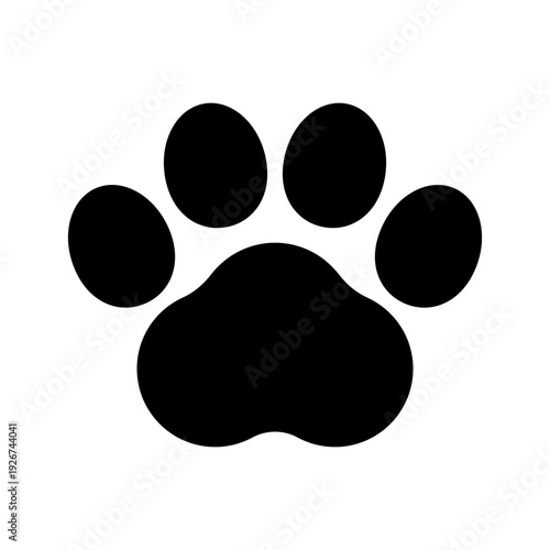 Paw icon. Dog, cat paw icon. Zoo, vet logo element. Paw print vector symbol.