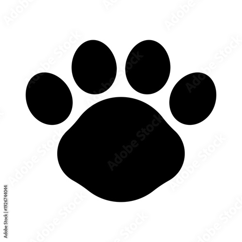 Paw icon. Dog, cat paw icon. Zoo, vet logo element. Paw print vector symbol.