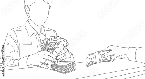 Man Sitting at Table Outdoors.