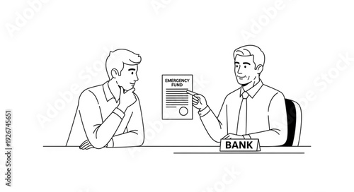 Man Receiving Document from Banker.