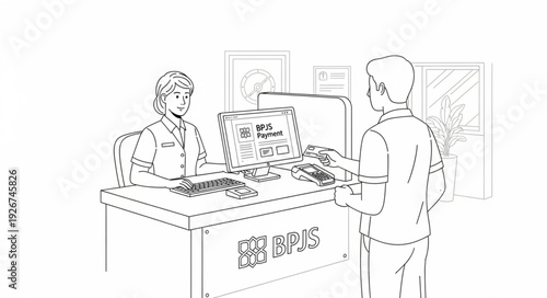 Man Receiving Package at Counter.