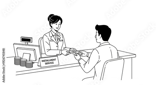 Man Receiving Service from Woman.