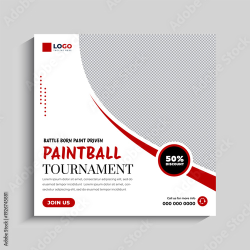 Paintball Tournament Social Media Instagram Post Banner Template