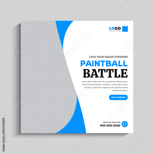 Paintball Tournament Social Media Instagram Post Banner Template