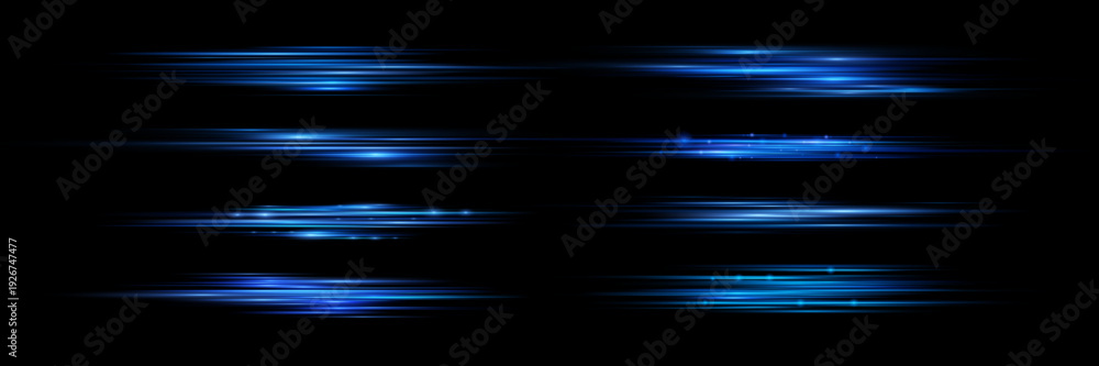 Ταπετσαρία Aurora beam stretches across the frame with soft blue neon glow and floating spark particles