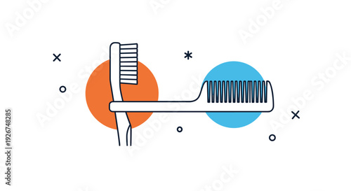 Everyday personal hygiene essentials featuring a simple white toothbrush and a comb, representing basic daily grooming and self-care tasks.