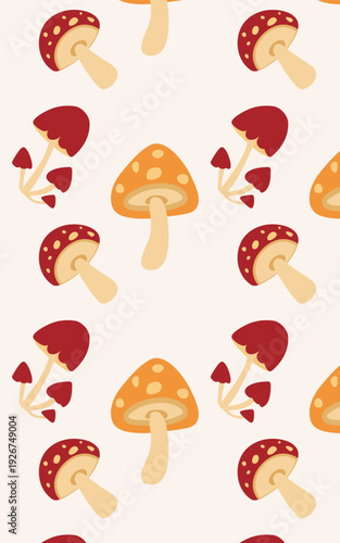 Mushroom pattern natural organic flora for healthy food