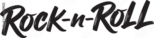 Rock-n-Roll Hand Lettering Typography Music Culture Style with vector illustration