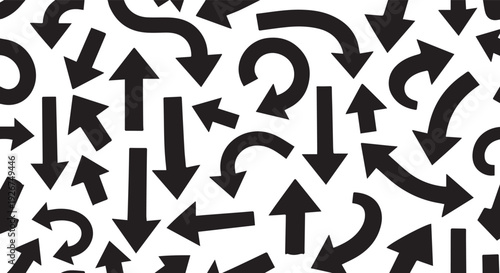 Dynamic Arrows Seamless Pattern Movement Direction with vector illustration