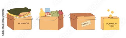Diverse Charity Donation Boxes Set