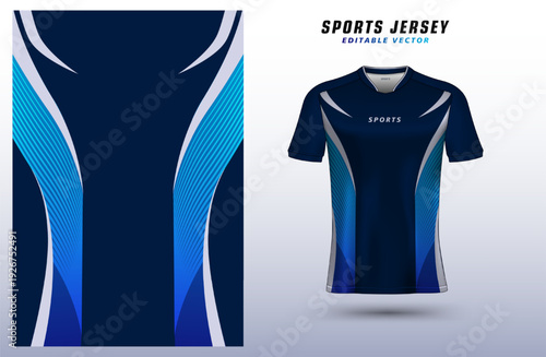 T-shirt sport jersey design template with geometric line pattern background.