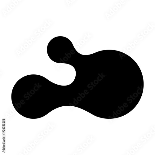 Black Abstract Shape Silhouette Design Element.