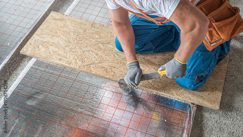 Konstfotografi Work on underfloor heating