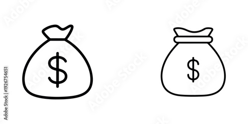 Money bag with dollar sign icon. financial investment, saving, banking, business and payment symbol. moneybag flat vector illustration