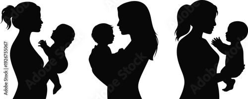 Black silhouettes of children playing on playground equipment including slides, swings, see-saw, climbing frames, and merry-go-round isolated on white background.