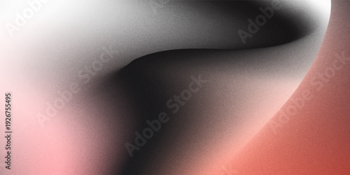 Fiery red brown burnt orange copper black abstract background. Geometric shape. Color gradient. 3d effect. Noise rough grungy grain. Neon light metallic. Design. Template. Web banner. Wide. Panoramic.