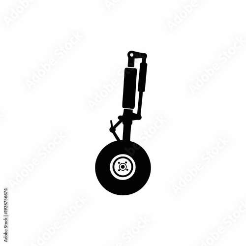 Aircraft Landing Gear Wheel and Hydraulic System Silhouette