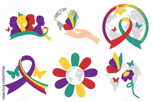 Zero Discrimination Day Illustration. Diversity, equality awarness. Vector isolated.