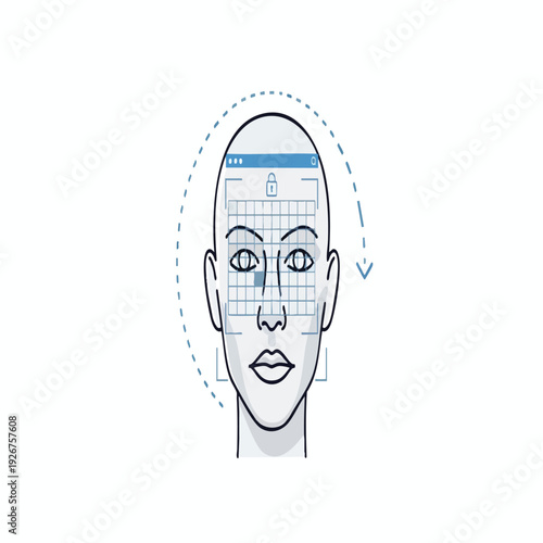 Facial Detection and Analysis Illustration