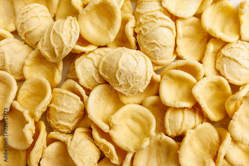 Tableau sur toile Traditional Italian orecchiette pasta, artisan durum wheat product