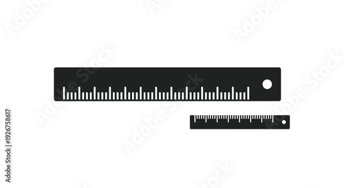 Black rulers with measurements and markings a simple graphic silhouette