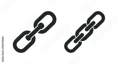 Black chain links depicted in a striking minimalist silhouette