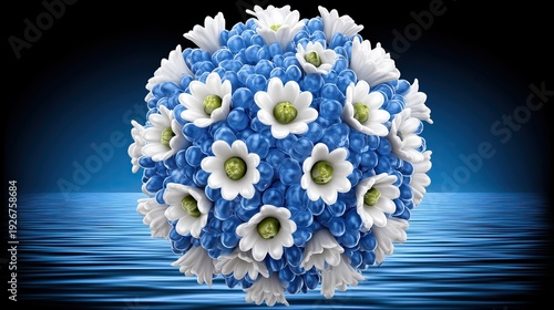 Ethereal Sphere with Glowing Floral Design