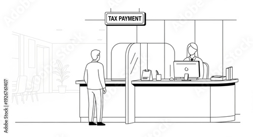 Man Standing at Airport Checkin Counter.