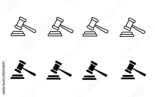 Gavel Icon Vector Judge Hammer Legal Law Symbol
