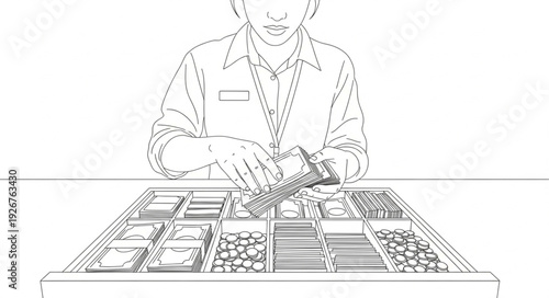 Man Working on Model Landscape.