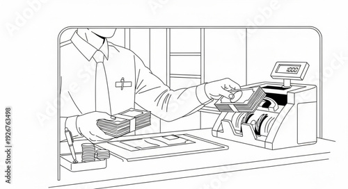 Man Working on Office Computer.