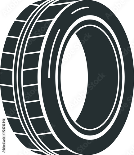Rubber tire logo. Classic rubber wheel icon