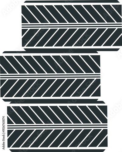 Tire stack black icon. Tyre car service