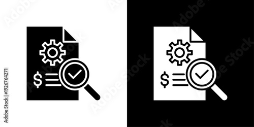 Audit Statements Icon Sheet Black And White