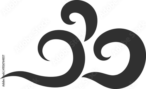 Sea waves logo. Stylized curl shape emblem