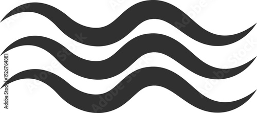 Wavy water surface. Marine curve lines logo