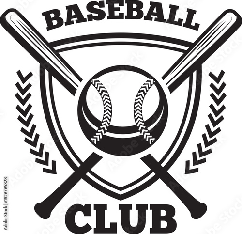 Baseball club emblem. Sport game activity logo